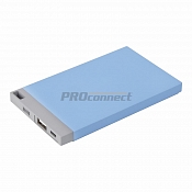 Портативное зарядное устройство Power Bank 4000 mAh USB голубое PROCONNECT