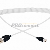 USB кабель универсальный microUSB шнур витой 1 м белый REXANT