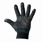 Перчатки полушерстяные с покрытием ПВХ («Зима») черные, 7 нитей, 75-77 г