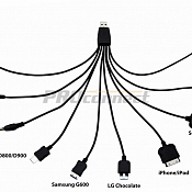 USB кабель 10 в 1 microUSB/miniUSB/30 pin/LG Chocolate/Samsung/SonyEricsson/DC 3.5/DC 4.0/Nokia