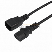 Шнур сетевой, евроразъем C13 - евроразъем C14, кабель 3x0,75 мм², длина 1,5 метра (PE пакет) REXANT