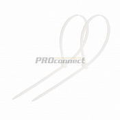 Хомут-стяжка кабельная нейлоновая REXANT 200 x4,8 мм, белая, упаковка 100 шт.