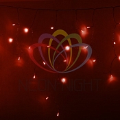 Гирлянда Айсикл (бахрома) светодиодный, 4,8 х 0,6 м, прозрачный провод, 230 В, диоды красные,  176 LED NEON-NIGHT