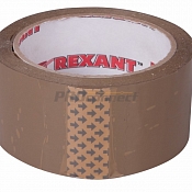 Скотч упаковочный REXANT 48 мм х 50 мкм, коричневый, рулон 66 м