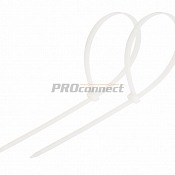 Хомут-стяжка кабельная нейлоновая REXANT 400 x7,6 мм, белая, упаковка 100 шт.
