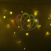 Гирлянда Айсикл (бахрома) светодиодный, 4,8 х 0,6 м, прозрачный провод, 230 В, диоды желтые,  176 LED NEON-NIGHT