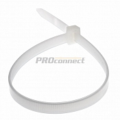 Хомут-стяжка кабельная нейлоновая REXANT 300 x7,6 мм, белая, упаковка 100 шт.
