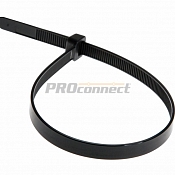 Хомут-стяжка кабельная нейлоновая REXANT 200 x7,6 мм, черная, упаковка 100 шт.