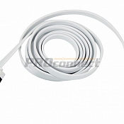 USB кабель универсальный microUSB шнур плоский 1 м белый