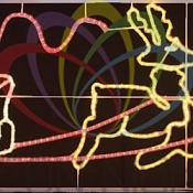 Фигура световая "Олени везут Санта Клауса на санях"  размер 88*266 см  NEON-NIGHT