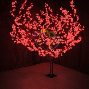 Светодиодное дерево "Сакура", высота 1,5м, диаметр кроны 1,8м, красные светодиоды, IP 65, понижающий трансформатор в комплекте, NEON-NIGHT