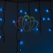 Гирлянда Айсикл (бахрома) светодиодный, 2,4 х 0,6 м, черный провод, 230 В, диоды синие, 88 LED  NEON-NIGHT