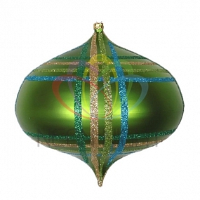 Елочная фигура "Волчок"  16 см, цвет зеленый мульти