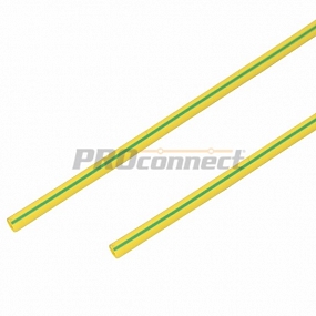 Термоусадочная трубка REXANT 3,0/1,5 мм, желто-зеленая, упаковка 50 шт. по 1 м
