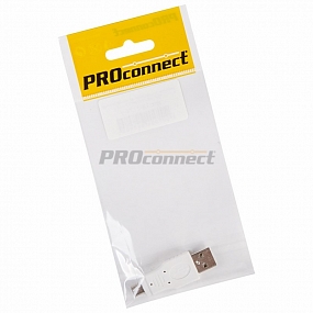 Переходник USB PROconnect, штекер USB-A - штекер mini USB 5 pin, 1 шт., пакет БОПП