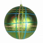 Елочная фигура "Шар в клетку" 30 см, цвет зеленый мульти