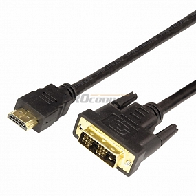 Шнур HDMI - DVI-D с фильтрами, длина 5 метров (GOLD) (PE пакет) REXANT