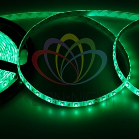 LED лента силикон, 8 мм, IP65, SMD 2835, 60 LED/m, 12 V, цвет свечения зеленый