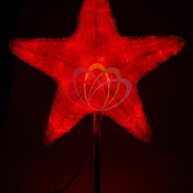 Акриловая светодиодная фигура "Звезда" 54 см (c трубой 80 см), 240 светодиодов, красная, NEON-NIGHT
