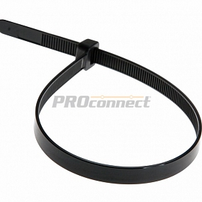 Хомут-стяжка кабельная нейлоновая REXANT 450 x7,6 мм, черная, упаковка 100 шт.