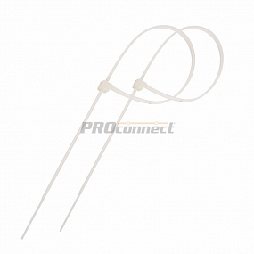 Хомут-стяжка кабельная нейлоновая PROconnect 150 x2,5 мм, белая, упаковка 100 шт.