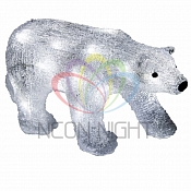 Акриловая светодиодная фигура "Медведь" 34,5х12х17 см, 4,5 В, 3 батарейки AA (не входят в комплект), 24 светодиода, NEON-NIGHT