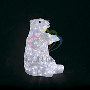 Акриловая светодиодная фигура "Белый медведь" 36х41х53 см, 200 светодиодов, IP65, понижающий трансформатор в комплекте, NEON-NIGHT