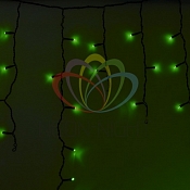 Гирлянда Айсикл (бахрома) светодиодный, 4,8 х 0,6 м, черный провод, 230 В, диоды зеленые,  176 LED NEON-NIGHT