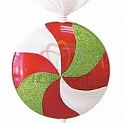 Елочная фигура "Леденец", 102 см, цвет белый, красный и зеленый
