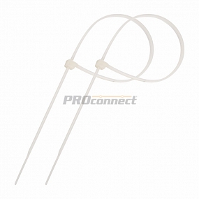 Хомут-стяжка кабельная нейлоновая PROconnect 200 x3,6 мм, белая, упаковка 100 шт.