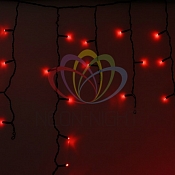 Гирлянда Айсикл (бахрома) светодиодный, 4,8 х 0,6 м, черный провод, 230 В, диоды красные,  176 LED NEON-NIGHT