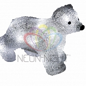 Акриловая светодиодная фигура "Медвежонок" 24х11х18 см, 4,5 В, 3 батарейки AA (не входят в комплект), 16 светодиодов, NEON-NIGHT