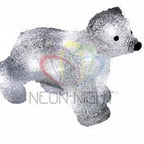 Акриловая светодиодная фигура "Медвежонок" 24х11х18 см, 4,5 В, 3 батарейки AA (не входят в комплект), 16 светодиодов, NEON-NIGHT