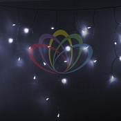 Гирлянда Айсикл (бахрома) светодиодный, 4,8 х 0,6 м, прозрачный провод, 230 В, диоды белые,  176 LED NEON-NIGHT