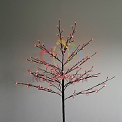 Дерево комнатное "Сакура", коричневый цвет ствола и веток, высота 1.2 метра, 80 светодиодов красного цвета, трансформатор IP44  NEON-NIGHT