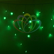 Гирлянда Айсикл (бахрома) светодиодный, 4,8 х 0,6 м, прозрачный провод, 230 В, диоды зеленые,  176 LED NEON-NIGHT