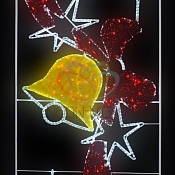 Фигура световая "Колокольчик с бантом", 320 светодиодов 32м дюралайта, размер 260*125  NEON-NIGHT