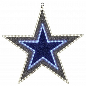 Фигура "Звезда" бархатная, с постоянным свечением, размеры 61 см (81 светодиод зеленого+белого+голубого цвета)