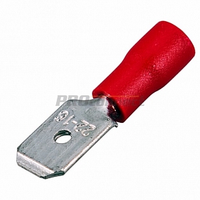 Клемма плоская изолированная штекер 6.3 мм 0.5-1.5 мм² (РПи-п 1.5-(6.3)) красная REXANT