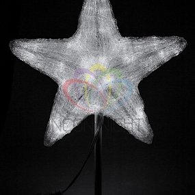 Акриловая светодиодная фигура "Звезда" 50см. без трубы, но с кольцом, 160 светодиодов, белая, NEON-NIGHT