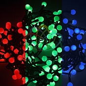 Гирлянда "Мультишарики" Ø18мм 5м, темно-зеленый ПВХ, 30 диодов, цвет RGB