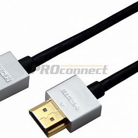 Шнур mini HDMI - HDMI, длина 1,5 метра Ultra Slim (GOLD) (блистер) REXANT