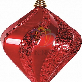 Елочная фигура "Алмаз", 20 см, цвет красный