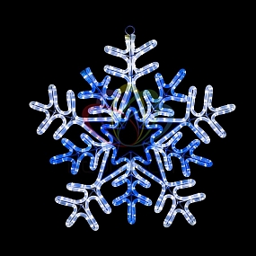 Фигура световая "Снежинка" цвет белая/синяя, размер 60*60 см, с контролером  NEON-NIGHT