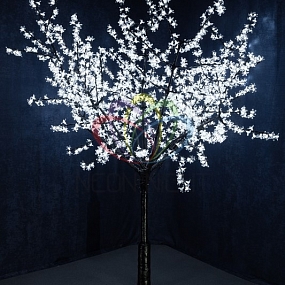 Светодиодное дерево "Сакура", выстота 2,4м, диметр кроны 2,0м, белые светодиоды, IP 65, понижающий трансформатор в комплекте, NEON-NIGHT