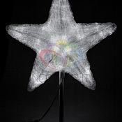 Акриловая светодиодная фигура "Звезда" 54 см (c трубой 80 см), 240 светодиодов, белая, NEON-NIGHT
