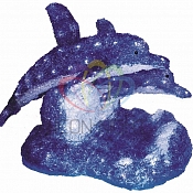 Акриловая светодиодная фигура "Синие дельфины" 65х48х48 см,136 светодиодов, IP65 понижающий трансформатор в комплекте, NEON-NIGHT