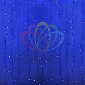 Гирлянда "Светодиодный Дождь" 2х6м, постоянное свечение, прозрачный провод, 230 В, диоды СИНИЕ, 1140 LED